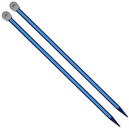 Coopay Agujas de Tejer de 10 mm - 35 cm de Largo, Metal, para Principiantes y Profesionales, Ligeras para Manos Artríticas (Color al Azar)