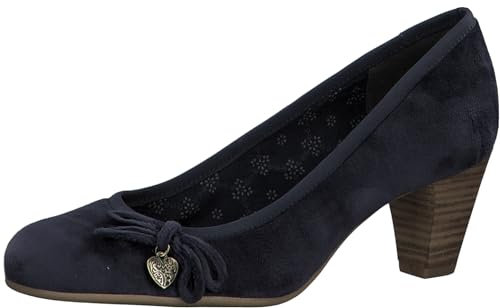 s.Oliver Damen Pumps mit Schleife mit Herzdetail, Blau (Navy), 40 EU