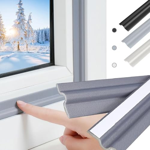 800cm Grey Window Draft Excluder,Self-Adhesive Door Insulation Strip Sound Insulation Strips Foam Tape,Insect Proof Insulation Seal Strip,Noise Blocker Draft Excluder for Windows and Doors