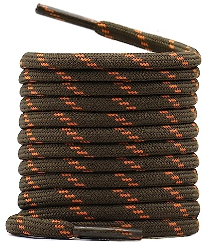 WEGOODZF Round Walking Boot Laces: 2 Pairs 47'' Light Brown Orange Shoelace