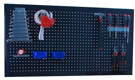 Simon Rack Verktygstavla vägg 900x600x35 mm, med 8 för verktygsförvaring i garage eller verkstad, Metall, Antracit – Simonwork