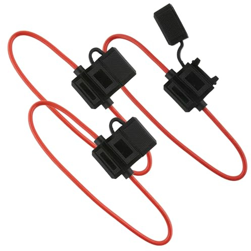 SeKi Lot de 3 porte-fusibles 2,5 mm² / AWG14 pour fusibles plats standard de voiture, étanches, 30 cm de long, jusqu'à 32 V, pour voiture, camion, bateau