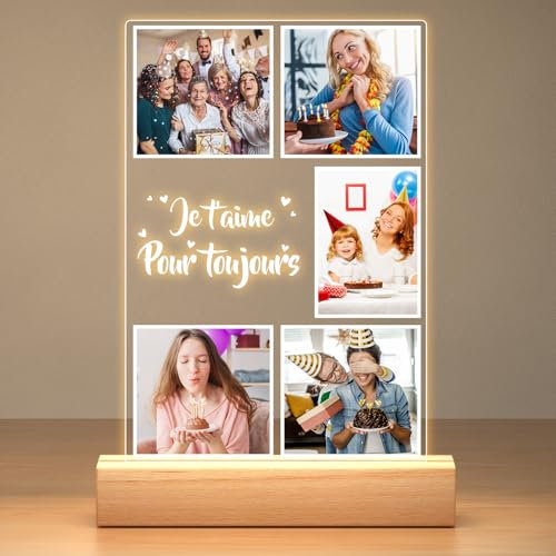 Bulaient Cadre Photo Personnalisé, Cadre Personnalisé avec Photo, Cadre Photo Personnalise, Cadeau Anniversaire Femme, Cadeau Noel Femme, Homme, Couple, Maman, Papa, Famille, Amis