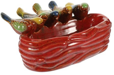 Yardwe Obstschale Keramik Obstschale Gartenschmuck Kreatives Schickes Tablett Vogelhäuschen