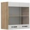 Vicco Küchenglashängeschrank R-Line, Glashängeschrank, Weiß Landhaus, 60 cm