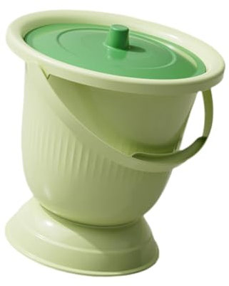 Harilla Pot de Chambre d'Urinoir de Pot, Usine d'Urinoir Épaissie d'Épaississement du Seau, Urinoir de Nuit avec Couvercle et Manche pour la Maison, Femmes Hommes, Vert Clair