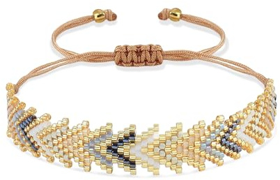 Joya Love Bracciale da donna, regalo per surfisti, boho amicizia, a spina di pesce, motivo freccia, fatto a mano, bracciale regolabile, Acciaio inossidabile, Senza Gemstone