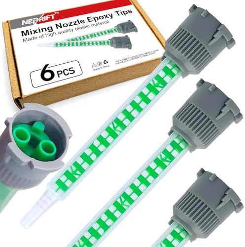 6 Pcs Epoxy Mixing Nozzle, Adhesive Mixing Nozzle Tip, Resin Mixer Adhesive Gun Applicator for 50ml/1.7oz (1:1 & 2:1 Ratio),for Precise Resin and Adhesive Mixing Applications