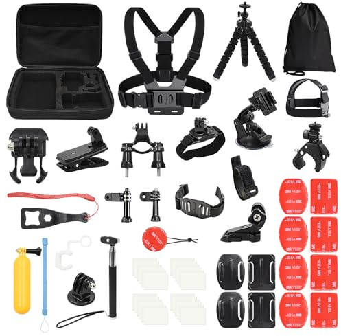 Kit de Accesorios para cámara de acción 58 en 1, Compatible con GoPro Hero13 12 11 10 9 8, Hero 5/6/7, Insta 360, dji Action, DBPOWER, AKASO, VicTsing, APEMAN WiMiUS Rollei QUMOX Lightdow Campark y