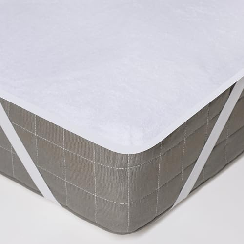 Lavea® Protector de Colchón Cama 135 Impermeable 140x200 cm, Transpirable en Algodón y Poliéster, 4 Esquinas Elásticas, Hipoalergénico, Lavable y Resistente, Blanco