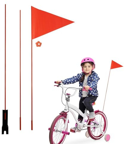 Genérico Bandera de Seguridad para Bicicletas - Bandera de Seguridad para Poste de Bicicleta - de para Remolque de Bicicleta, Altura Ajustable y Resistente a desgarros, para Ciclismo y