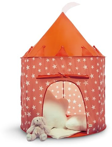Relsy Carpa de Juegos Naranja para niños, casita de Juegos Pop-up Estrellada para Interior/Exterior para niños y peques, Refugio de Juego/Piscina de Bolas y Juguetes de jardín