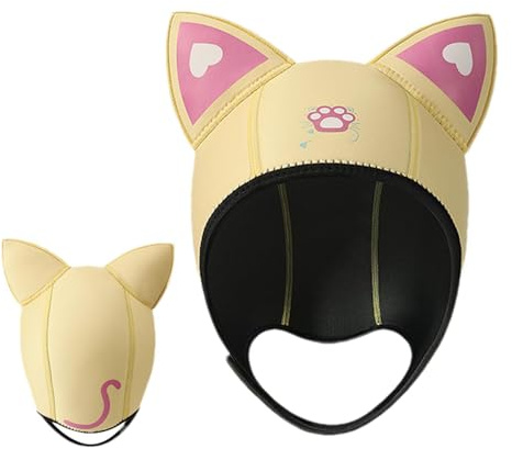 Cat Ear Dykning Hood neopren 3 mm stretch wetsuit cap justerbar termisk passform solskydd simning | snorkling surfing vatten sport strand lätt unisex vuxna barn huvudbonader