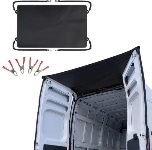 Odiuk Cubierta de toldo trasero para puerta de granero, protección contra la intemperie y el sol para furgonetas y campistas, ajuste universal, Ducato, Vivaro, VW