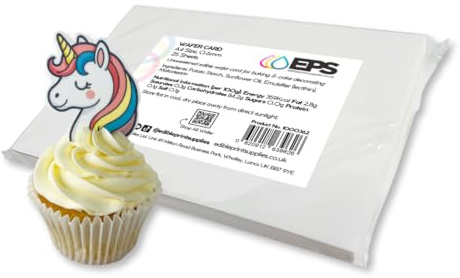 EPS Edible Wafer Card - Pack of 25 Plain White A4 Edible Sheets - Double Thickness Wafer Paper/Rice Paper (0.6mm-0.65mm) - for Edible Printing Cake Toppers