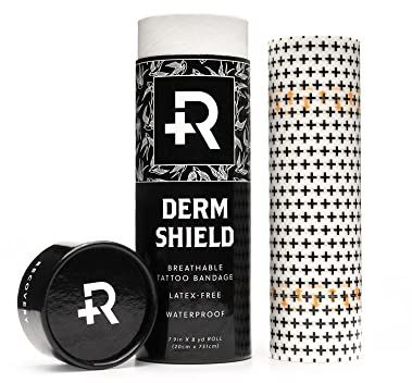 Derm Shield - Pansement de Soin pour Après Tatouage en Rouleau - Adhésif Transparent Étanche, Cicatrisation Rapide, Récupération de Tatouage, Protection de la Peau - Rouleau de 20 cm X 7.3 m