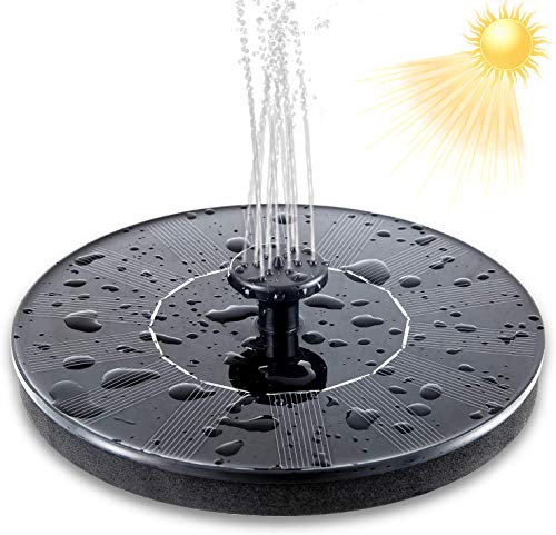 Upgraded Solar Fountain Pump, 1.5W Free Standing Floating Solar Powered Fountain Pump Kit Submersible Outdoor, for Bird Bath, Small Pond, Swimming Pool, Garden