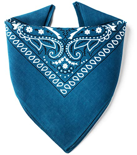 ... KARL LOVEN Bandana 100 % bomull premiumkvalitet för kvinnor män halsduk huvudduk original paisley-mönster huvudbonader hår halsduk ansats handled huvud biker