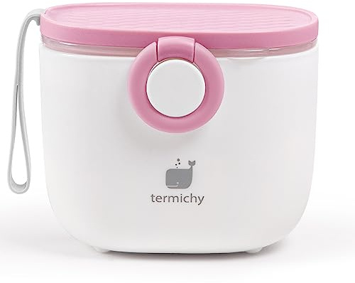 Termichy Milk Powder Dispenser Baby Milk Powder Dispenser, 250 g Airtight Portable Milk Powder Container for Travel, with Scraper and Spoon (Deep Pink, 1 Piece)