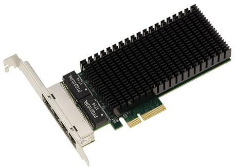KALEA-INFORMATIQUE Tarjeta controladora de Red PCIe 4 Puertos RJ45 GIGABIT ethernet con chipset Intel I210AT. Función PXE WOL, Soportes Low y High Profile.