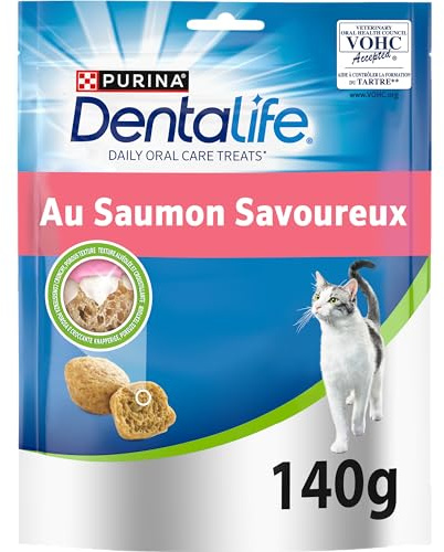 DENTALIFE Daily Oral Care | Behandlar | för vuxna katter | hjälper till att rengöra tänderna | lax | påse | 140 g