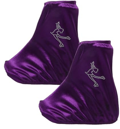 PAMINGONO Couvre-Chaussures de Patins à roulettes Élastiques en Velours Coréen Polyester, Protection Ajustée, Violet Taille S, Unisexe, Usage Patinage Artistique et Roller Loisir