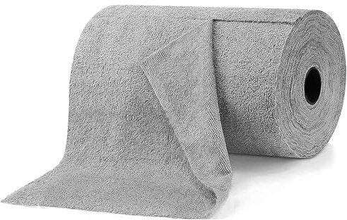 Microfiber Cleaning Cloth All-Purpose Cloth Roll 25x25cm Tear-Away Kitchen Towel Roll Wet and Dry Washable Duster Cloth for Kitchens Bathrooms Surfaces Mirrors Cars, Pack of 20/Roll, 2 Roll