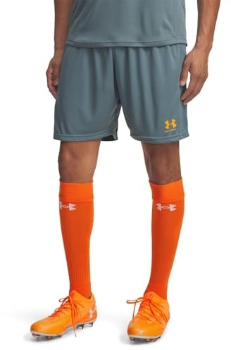 Under Armour Men's Challenger Train Short, Lightweight and Fast-Drying Men's Gym Gear, Comfortable and Breathable Sports Shorts,Jasper Blue / / Squad Orange,MD