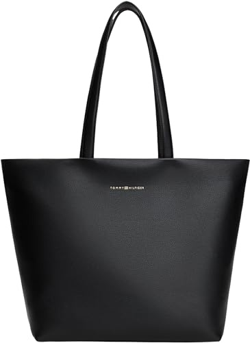 Tommy Hilfiger Bolso TH LOGOTAPE TOTE AW0AW17693 para mujer, color negro (negro), talla única, Negro (Negro), One Size