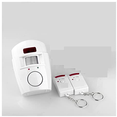 Système de sécurité domestique Système d'alarme PIR avec capteur infrarouge, 2 télécommandes de sécurité domestique sans fil, alarme antivol avec détecteur de mouvement, sirène 105DB(With 4pcs Batteri