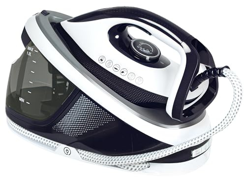 HOMCOM Steam Generator Iron, Energy-Saving, Self-Cleaning, Powerful Vertical Steam, Automatic Shut-Off, Ceramic Non-stick Soleplate, Large 1.5L Detachable Water Tank, 8 Bar, c, Blue