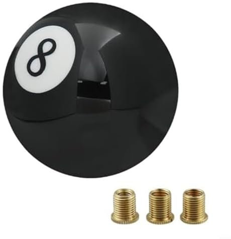 Fauhapyway Schwarzer 8 Billardkugel Manueller Schaltknauf Auto LKW Schaltgriff mit 3 Adaptern für Toyota für Honda