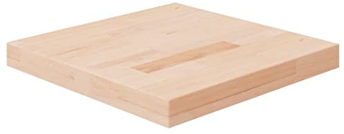 Nqyjm Tischplatte, quadratisch, 40 x 40 x 4 cm, massives Eichenholz, unbehandelt, für Couchtisch, Bartisch, Beistelltisch, Küchenarbeitsplatz
