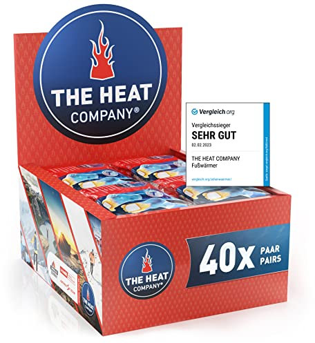 THE HEAT COMPANY Fußwärmer - 40 Paar - EXTRA WARM - klebend - Zehenwärmer - 8 Stunden warme Füße - sofort einsatzbereit - luftaktiviert - rein natürlich - für alle Größen