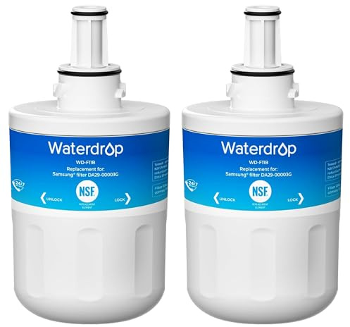 Waterdrop WD-F11B Fridge Water Filter, Compatible with Samsung® Aqua Pure Plus DA29-00003G DA29-00003B DA97-06317A DA61-00159A HAFCU1/XAA HAFIN2/EXP APP100 WF289, Package May Vary (2)