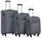 BEIBYE Leichter Stoffkoffer Kofferset Trolley Außentaschen Dehungsfuge mehr Stauraum mit Zahlenschloss (Grau, Set)