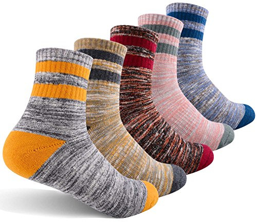 FEIDEER Women's Hiking Walking Socks, Multi-pack Outdoor Recreation Wicking Cushion Crew Socks