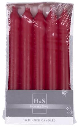 DONAU HOME Set di 10 candele a stelo lisce, in cartone, 17 x 2 cm, non profumate, cilindriche, per decorare il soggiorno, il bagno, 6 ore di combustione/candele