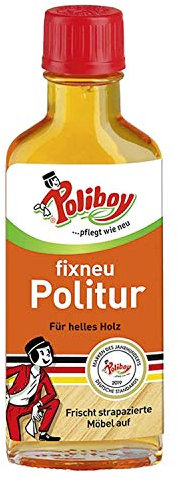 100ml Poliboy fixneu Politur für helles oder dunkles Holz frischt strapazierte Möbel auf und beseitigt Kratzer und feine Macken (Politur Hell)