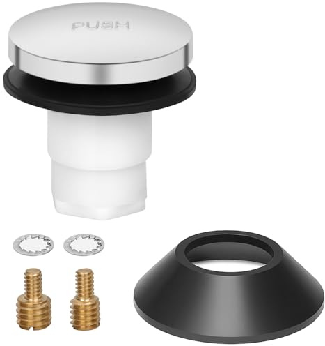 Tub Stopper Bathtub Drain Stopper Cover, Bathroom Tub Plug with 3/8 in. and 5/16 in. Thread Adapter, Compatible with K-1068204, Chrome Cover