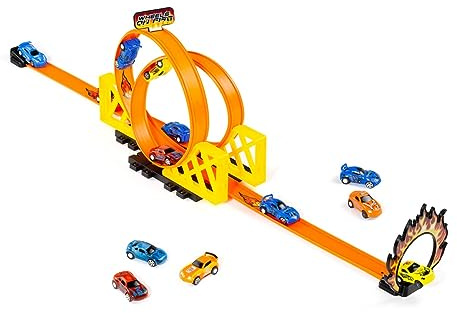 MOLTO | Ultimate bilbana med dubbel looping och en bil | Looping Track 360 grader, leksaksparkering | Utbildningsleksaker för barns utveckling | Från 3 år gammal