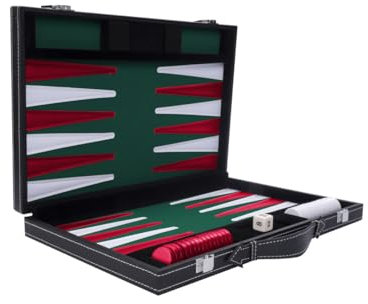 Engelhart- 250518 Backgammon gesteppt 18 Zoll – grün rot weiß