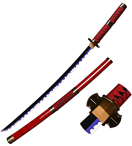 Eroberer Replica Spade Legno Anime Cosplay Spada, Roronoa Zoro Samurai Spada, Anime Fan, Kitetsu Coltello Rosso