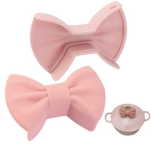 Guanti da forno in silicone guanti da forno con impugnatura a pizzico papillon resistenti al calore per la cottura al forno 1 paio di guanti da forno in silicone rosa