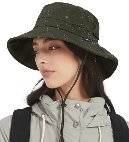 Creekstone Regenhut Damen Herren Wasserdicht, Sonnenhut UV Schutz, Floppy Bucket Hat Eimerhut, Outdoor Hut Faltbar für Wandern Fischerhut (DE/NL/SE/PL, Alphanumerisch, Einheitsgröße, Grün)