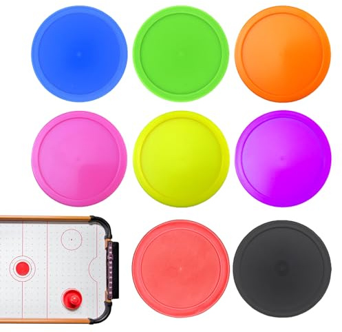 Air Hockey Pucks Set, Multicolor Replacement Discs 2.52 Inches, Smooth Low-Friction Pucks for Tables, Durable Accessories for Fast Play, Kids Adults Family Fun Game Room