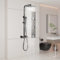 Colonne de Douche Thermostatique,avec Douche Plafond Carrée de 20 cm,Système de douche thermostatique 38°C,Colonne de Douche Noir Réglable Hauteur entre