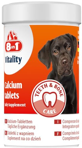 8in1 Kalzium Tabletten - zur Nahrungsergänzung bei allen Hunden, 1 Dose (155 Tabletten)