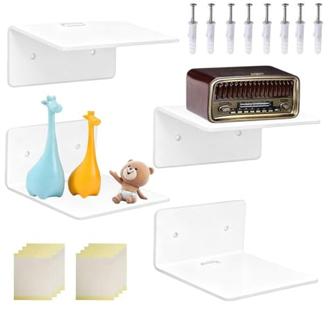 Ripiani galleggianti in acrilico, multifunzione, 10,2 cm, per camera da, libreria, album, cucina, bagno, soggiorno, posto di lavoro