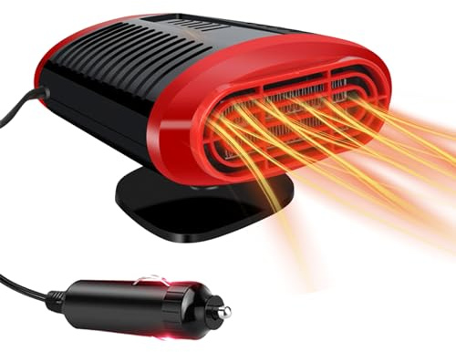 Chuankefanxing 12V Car Heater Defroster, 150W Windshield Defogger, Portable Winter Car Heaters That Plug Into Cigarette Lighter, Fast Heating/Cooling Vehicle Heater for All Cars